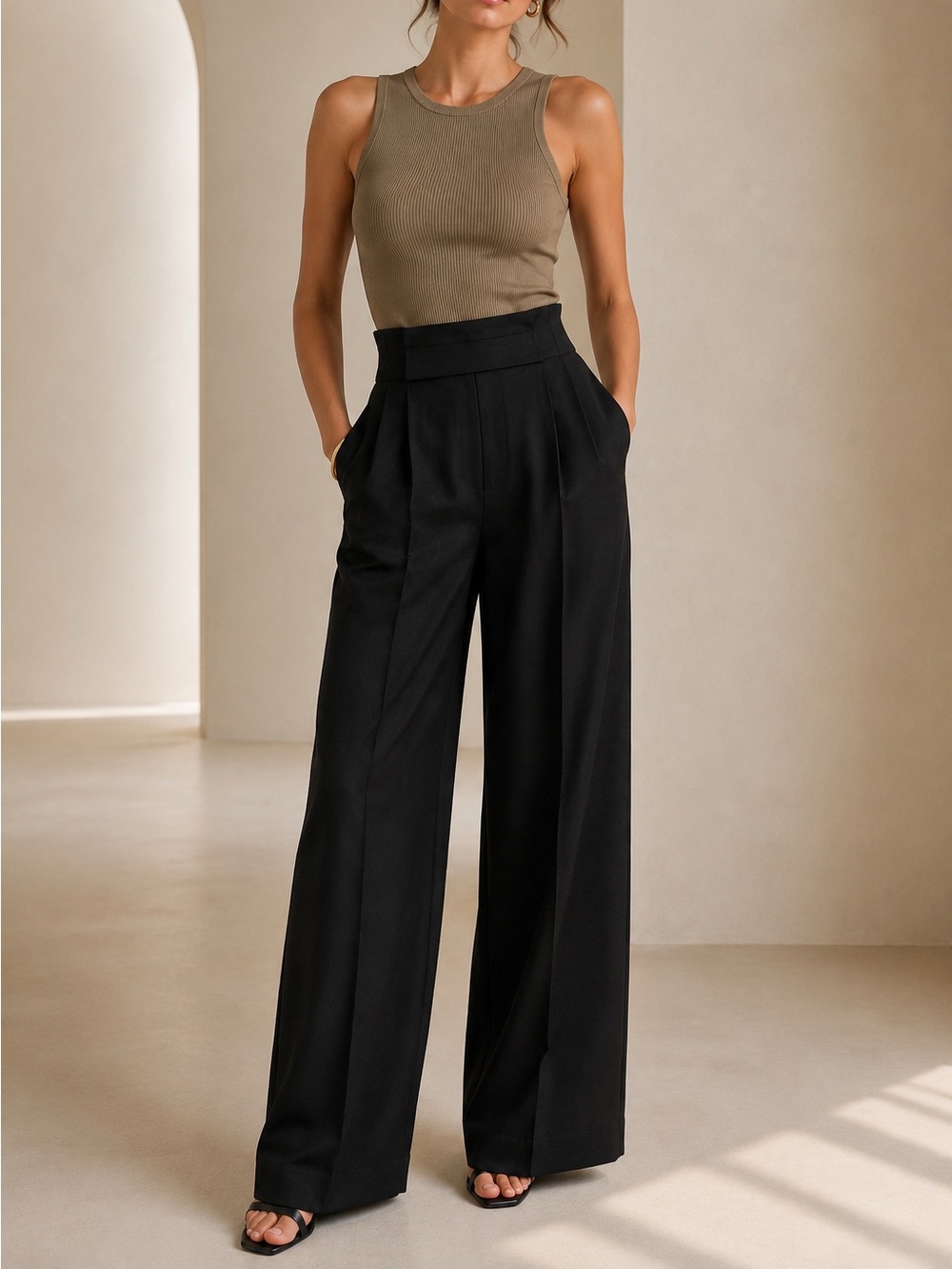 A.O.T.C. Black Tailored Trousers | Curve Boutique | Tailored to Size 0 - Picture 2 of 10